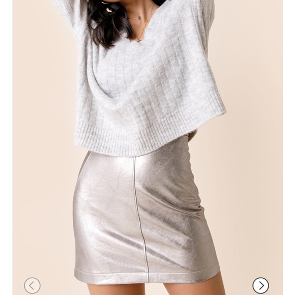 Francesca's Collections Dresses & Skirts - NWT Mia Metallic Faux Leather Mini Skirt